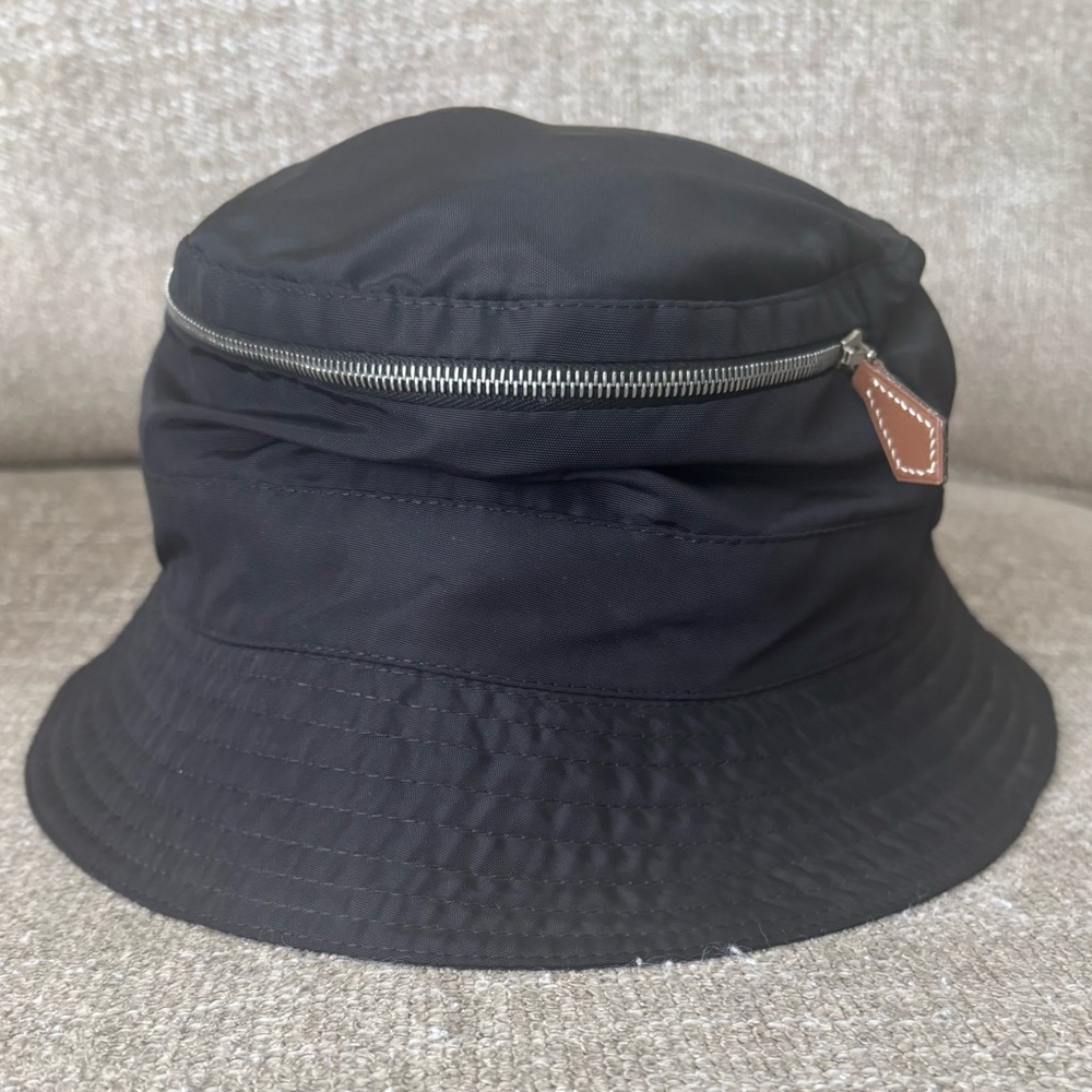✨HERMES Black Bucket Hat CHAPEAUX MOTSCH SZ 59 Zip Top Excellent Condition RARE! - Picture 9 of 13
